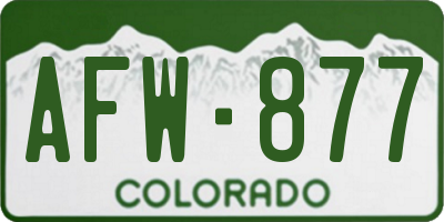 CO license plate AFW877