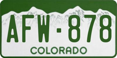 CO license plate AFW878