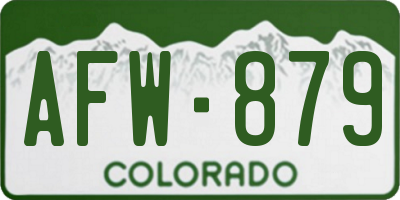 CO license plate AFW879