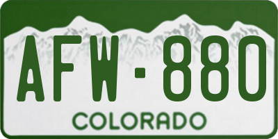 CO license plate AFW880