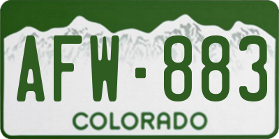 CO license plate AFW883