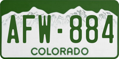 CO license plate AFW884