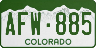 CO license plate AFW885