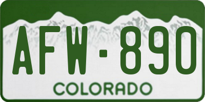 CO license plate AFW890