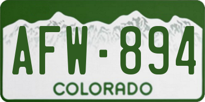 CO license plate AFW894