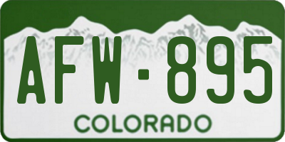 CO license plate AFW895