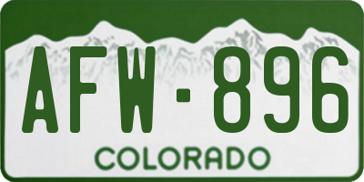 CO license plate AFW896