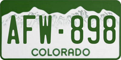 CO license plate AFW898