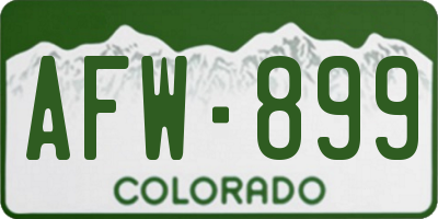 CO license plate AFW899