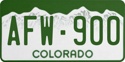 CO license plate AFW900