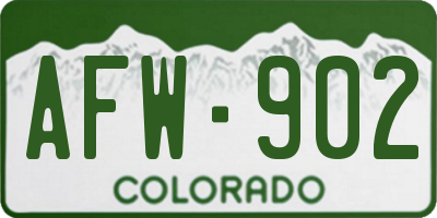CO license plate AFW902