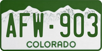 CO license plate AFW903