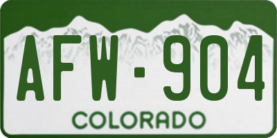 CO license plate AFW904