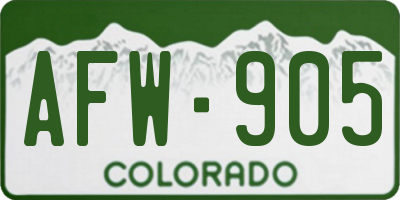 CO license plate AFW905