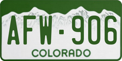 CO license plate AFW906