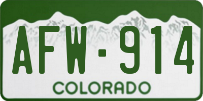 CO license plate AFW914
