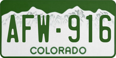CO license plate AFW916