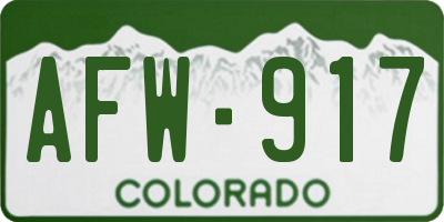 CO license plate AFW917