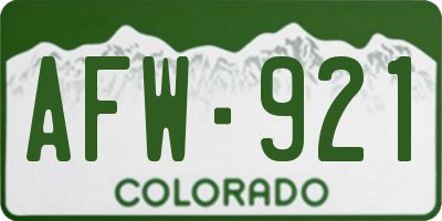 CO license plate AFW921