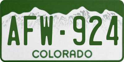 CO license plate AFW924