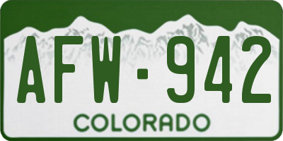 CO license plate AFW942