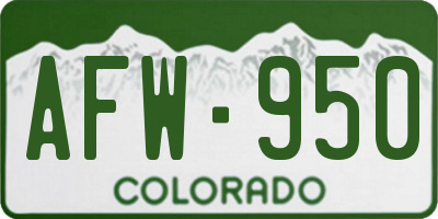 CO license plate AFW950