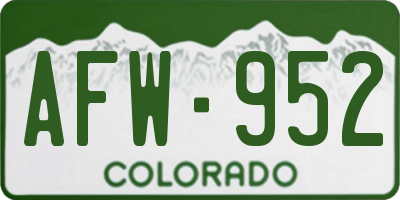 CO license plate AFW952