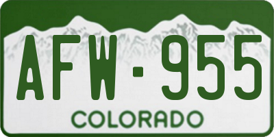 CO license plate AFW955