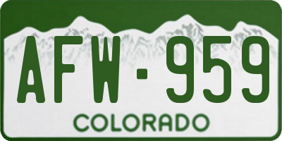 CO license plate AFW959