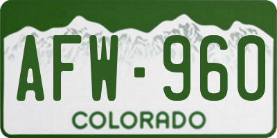 CO license plate AFW960