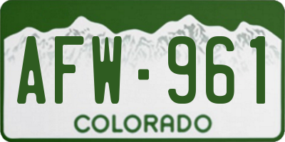 CO license plate AFW961