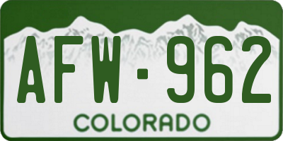 CO license plate AFW962