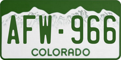 CO license plate AFW966