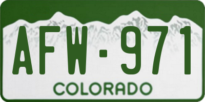 CO license plate AFW971
