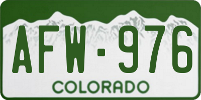 CO license plate AFW976