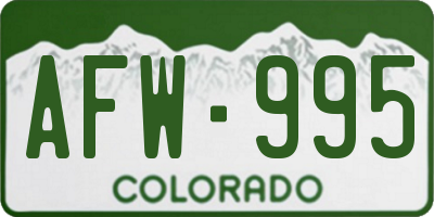 CO license plate AFW995