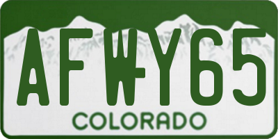 CO license plate AFWY65