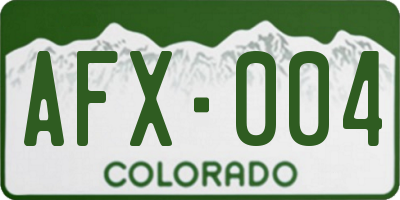 CO license plate AFX004