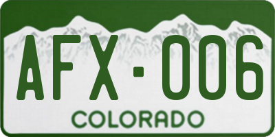 CO license plate AFX006