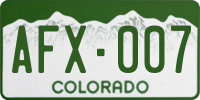 CO license plate AFX007