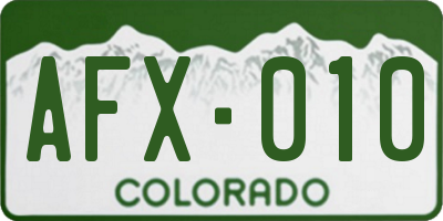 CO license plate AFX010
