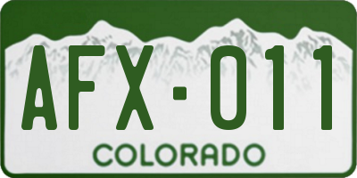 CO license plate AFX011