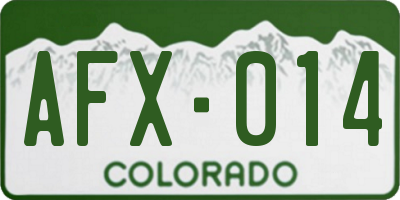CO license plate AFX014