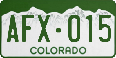 CO license plate AFX015