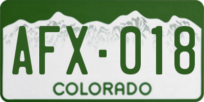 CO license plate AFX018