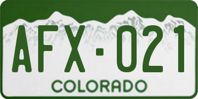 CO license plate AFX021