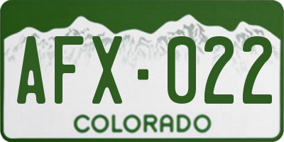 CO license plate AFX022