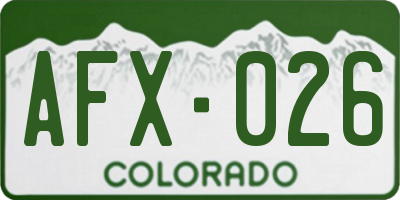 CO license plate AFX026