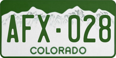 CO license plate AFX028