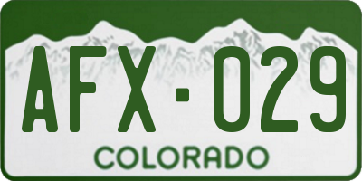 CO license plate AFX029
